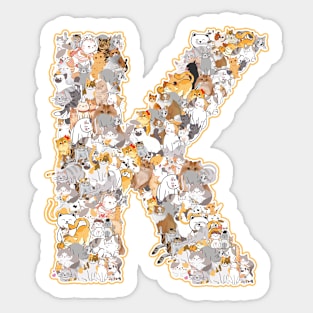 cat letter K(the cat forms the letter K) Sticker